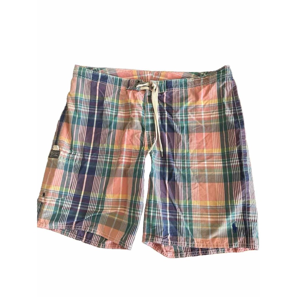 Polo by Ralph Lauren Multicolor Plaid Swim Board Shorts